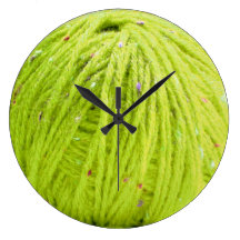 Green ball of yarn - knitting fun clock