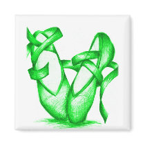 Green Ballet Slippers magnets