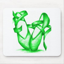 Green Ballet Slippers mousepads