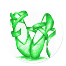 Green Ballet Slippers stickers