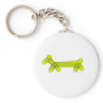 Green Balloon Doggie Keychain