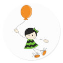 Green Balloon Girl Sticker sticker
