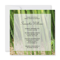 Green Bamboo Asian Bridal Shower Custom Invitation