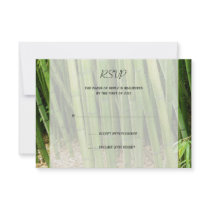 Green Bamboo Asian Wedding Response Card Personalized Announcements