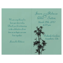 Green Bamboo Wedding Program Personalized Flyer