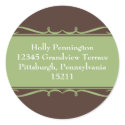 Green band flourish custom Christmas address label sticker