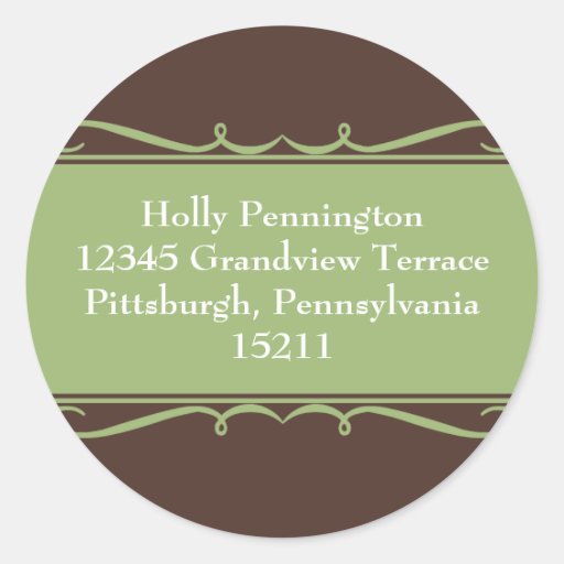 Green band flourish custom Christmas address label Sticker