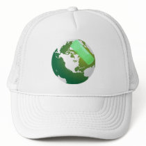 Green Bandaided Earth Trucker Hats