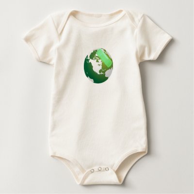 Green Bandaided Earth T-shirt by JuJuGarden
