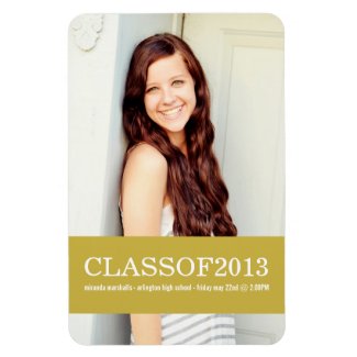 Green Banner Design Photo Graduation Magnet