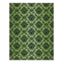 green, baroque, black, lace, pattern, paper, fantasy, Letterhead with custom graphic design