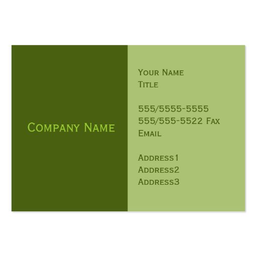Green Basic Business Cards (front side)