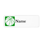 Green basketball custom return address labels