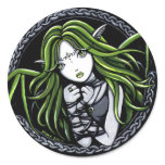 "Green Bat" 3" Round Stickers