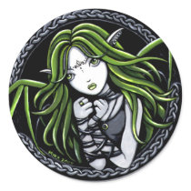 "Green Bat" 3" Round Stickers by mykajelina "Green Bat" 3" Round Stickers