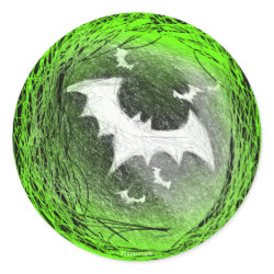 Green Bats Halloween Sticker sticker