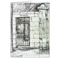 "Green Batt House Gate" Greeting Cards
