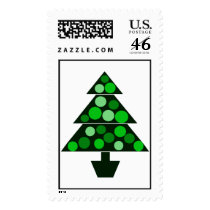 Green Baubles Christmas Tree - Postage Stamp