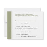 Green beaded border wedding RSVP response card Custom Announcements