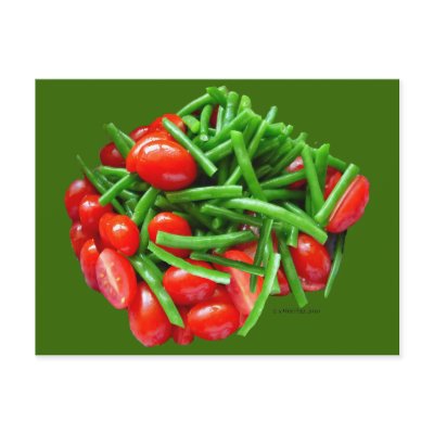 Green Bean and Tomatoes postcard