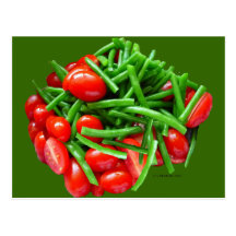 Green Bean and Tomatoes Postcards
