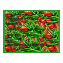 Green Bean and Tomatoes Recipe Postcard