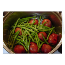 Green Beans and Red Potatoes Recipe Note Card