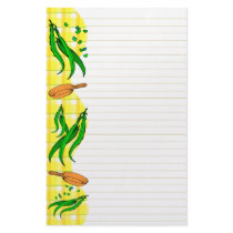 Green Beans Frying Pan Retro Lined Stationery