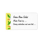 Green Beans Yellow Checks Retro Food Labels