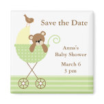 Green Bear Baby Shower Save the Date magnets