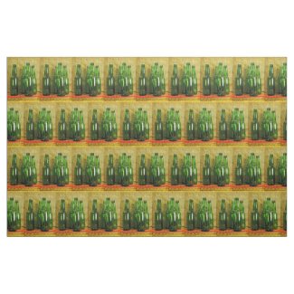 Green Beer Bottles Fabric