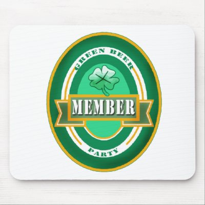 Green Beer Party Member Products Mouse Mats by LeprechaunGifts