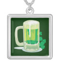 Green Beer pendant necklace necklace