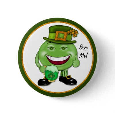 Green Beer & Shamrocks - Beer Me Pins Zazzle_button