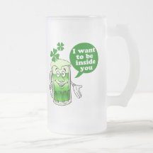 Green beer wants to be inside you mugs