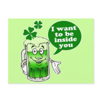 Green beer wants to be inside you post card
