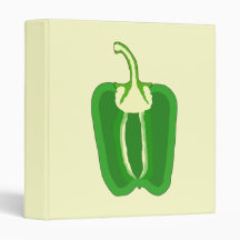Green Bell Pepper. Halved. Binders