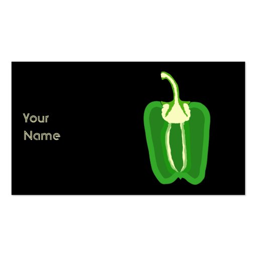 Green Bell Pepper. Halved. Business Card Templates (front side)