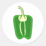 Green Bell Pepper. Halved. Sticker