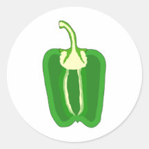 Green Bell Pepper. Halved. Sticker