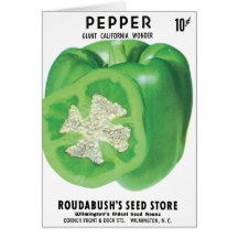 Green Bell Pepper Seed Packet Greeting Cards