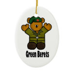Green Beret Teddy Bear Christmas Ornament ornaments