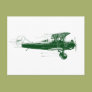 Green Bi Plane Post Card Green Bi Plane Post Card