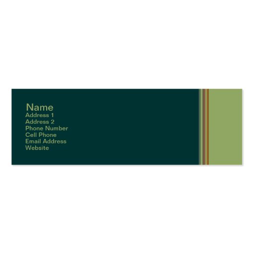 green biege striped business card templates (front side)
