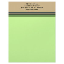 Green biege stripes letterhead