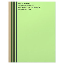 Green biege stripes letterhead