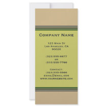 Green biege stripes rack cards