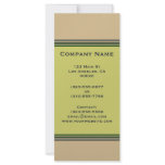 Green biege stripes rack cards