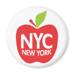 Green Big Apple NYC Refrigerator Magnet