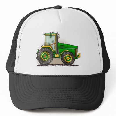 Green Big Tractor Hats by art1st